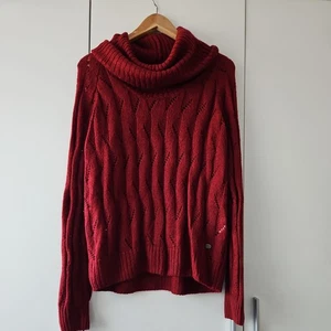 Rollkragen-Pullover von Lerros Gr. 40 in weinrot, Lochoptik - Bild 1 von 4
