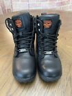 Milwaukee Leather MBL9320 Women's Black Leather Lace-Up Moto Boots Side Zip