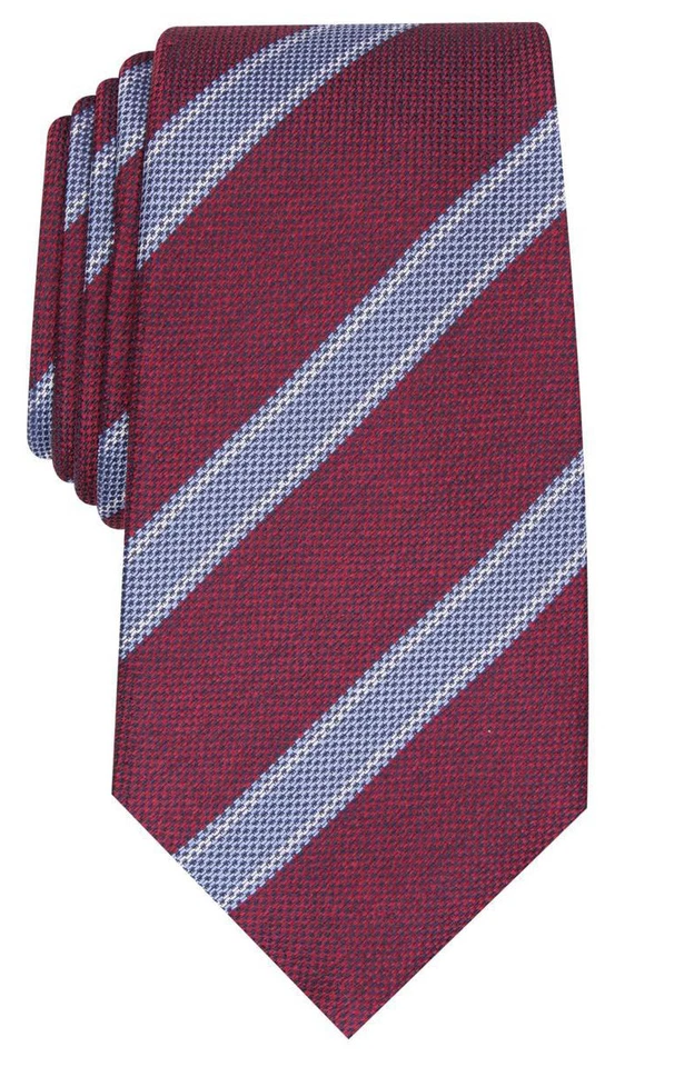 Tasso ELBA Men's Neck Tie Red Wine TRIVENTO Striped SKINNY Slim Silk