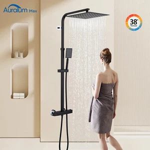 Duschsystem mit Thermostat Regendusche Duschset Handbrause Dusche Duscharmatur - Bild 1 von 12