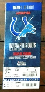 Indianapolis Colts 2017 Ticket Stub gegen Detroit Löwen - neuwertig! - Bild 1 von 1