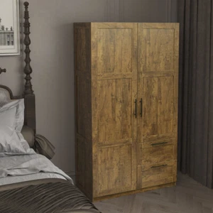 70" Tall High Wardrobe Storage Cabinet Closet Organizer w/ 2 Drawers and 2 Doors - Picture 1 of 24