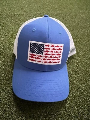Gorra de bola Columbia PFG Fish Flag Snap Back unisex O/S en azul/blanco CU0141 Foto 1 de 4