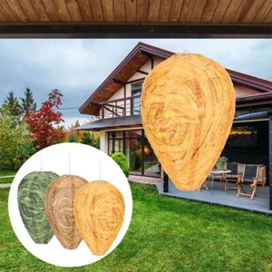 Wasp Nest Decoy - 1/2/3Pack- Fake Hanging Fabric Wasp Nest Repellent for Outdoor - Picture 1 of 15