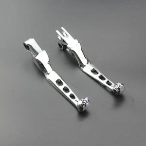 Manija de palanca de freno de embrague cráneo cromado para motocicleta Harley Softai Fat Boy XL - Imagen 1 de 8