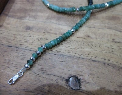 collana unisex smeraldi e argento 925 berillo verde Seminole emeralds necklace - Immagine 1 di 4