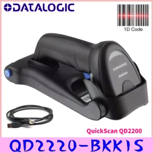 Scanner de codes-barres 1D portable Datalogic QD2220-BKK1S avec câble USB et support - Photo 1/19