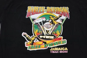 Camiseta Harley Davidson Jamaica Irie Power Negra Talla L Grande Gráfico Colorido - Imagen 1 de 7