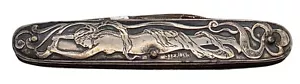 Rare ANTIQUE Sterling Silver Art Nouveau Pocket Folding Fruit Knife - Picture 1 of 4