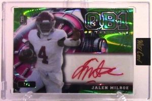 #1813 Jalen Milroe 2025 WC On The Clock #A-OCW-GN-JM2 Neon Green 1/1 Auto RC - Picture 1 of 2
