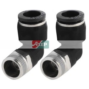 2 * kształt L 1/2"PT gwint męski do otworu 12 mm pneumatyczny szybki montaż.⊕IK - Zdjęcie 1 z 3