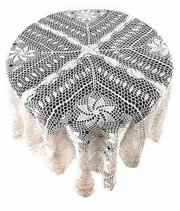 Tovaglia copritavolo vintage pizzo all'uncinetto cucina casa fatta a mano 60"x60 - Foto 1 di 5