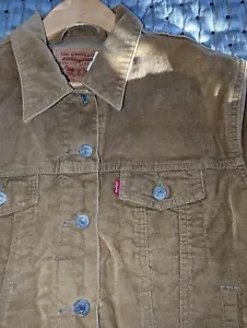 Levi's Women's Corduroy Jean Trucker Jacket Long Sleeves Camel Button Front - Picture 1 of 18