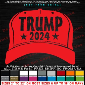 - Trump 2024 Red Hat President Make America Great Again Pegatina republicana - Imagen 1 de 12