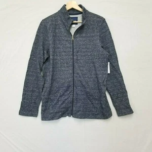 Basic Editions women's jacket size M zip up mock neck jacket dark blue nwt - Picture 1 of 11