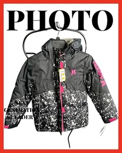 NWT Hurley Snowboarding Girls Sz S (8-10) Hooded Warm Coat Pink & Black - Picture 1 of 5