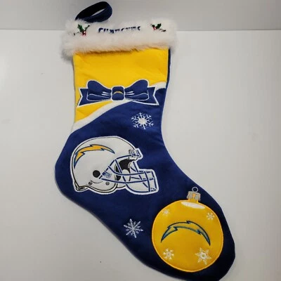 Los Angeles Chargers Socks Football Mens Medium Navy Yellow Knit NFL Snowflake - Image 1 of 4
