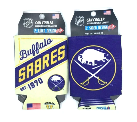 (2 PACK) BUFFALO SABRES DOUBLE SIDED CAN COOLERS COOZIES FREE SHIPPING Cover