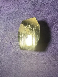 Solid Gold Inlaid On Sterling Silver Art Deco Blank Monogram Belt Buckle - Picture 1 of 10