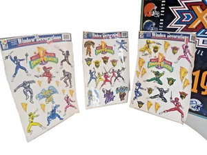 Vintage 90s Mighty Morphin Power Rangers Window Cling Decals Stickers 1994 - Picture 1 of 5