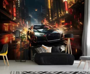 Tuned Sportwagen Tapete 312x219 cm Schlafzimmerfunktion Wandbild Jungenzimmer - Bild 1 von 8