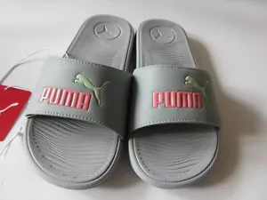 Puma Cool Cat Sport Damen Slide Freizeit Sandale hellgrau/rosa neu mit Etikett - Bild 1 von 4