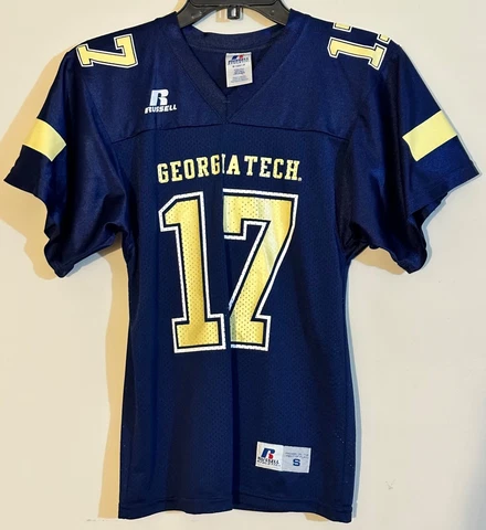 Georgia Tech Youth Size Small Football Jersey #17 Boy Kids Shirt GT Blue Color Cover