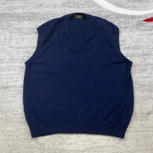 Vintage Brooks Brothers Cashmere Vest Extra Large White Blue Great Britain Mens - Picture 1 of 9