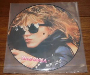 MADONNA UK 12" WITH LOVE INTERVIEW PICTURE DISC WITH ORIGINAL PVC SLEEVE - Picture 1 of 2