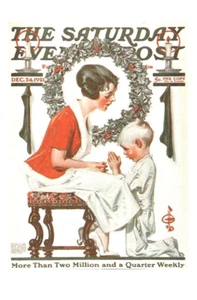 MOTHER & BOY SATURDAY EVENING POST 1921 COVER Christmas Greeting Card MG88 - Picture 1 of 3