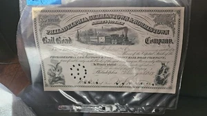 Philadelphia  Germantown & Norristown  Railroad Company  Foutyfor Share At 50... - Picture 1 of 3