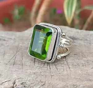 Attractine Peridot Topaz Gemstone 925 Sterling Silver Handmade Ring All Size H-2 - Picture 1 of 3