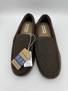 Herren Dearfoam Total Comfort Memory Foam Hausschuhe Größe 9-10 Braun Tweed - Bild 1 von 2