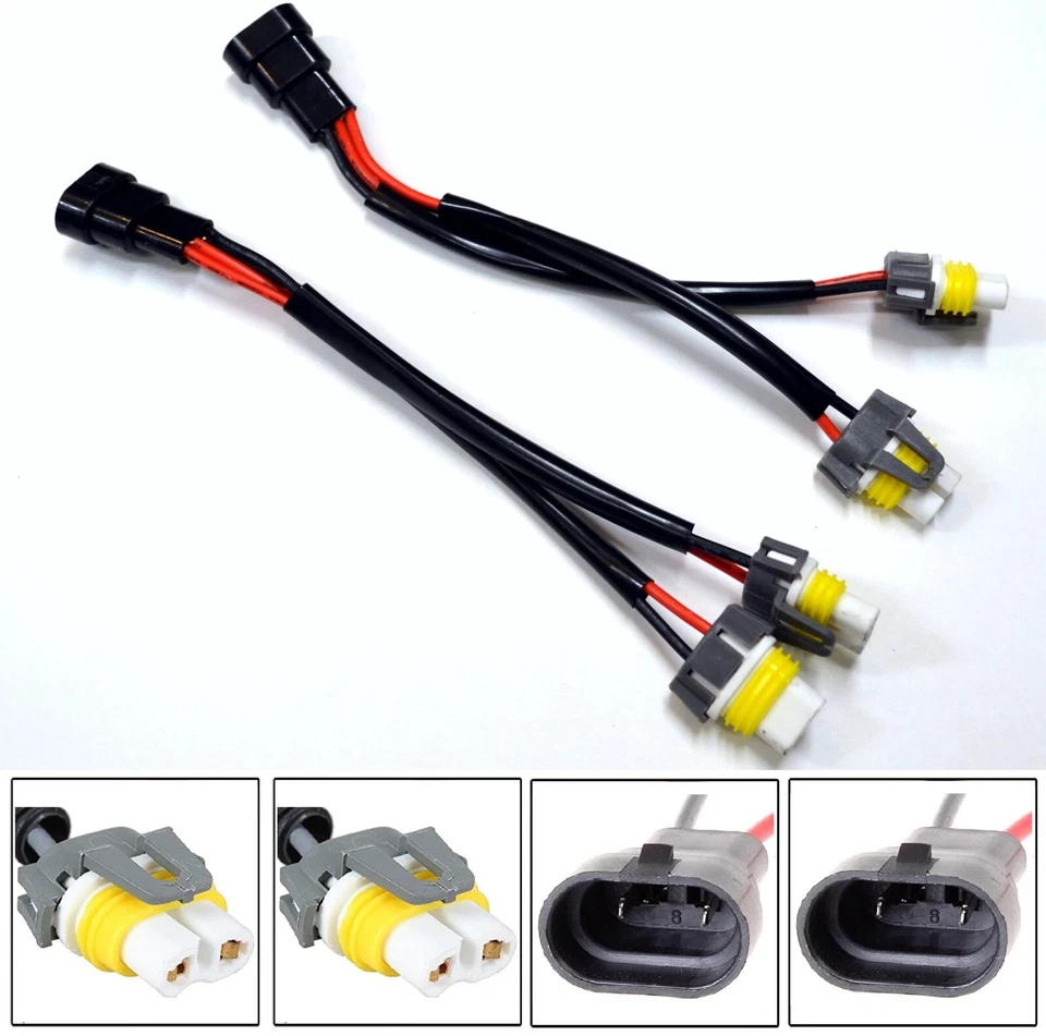 Conversion Wire H10 9145 to H11 H8 Two Harness Fog Light Lamp Connector Plug - Image 1 of 4