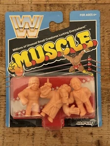 NEW M.U.S.C.L.E figures, Iron Sheik/Mean Gene Okerlund/Ric Flair, WWE/WWF  - Picture 1 of 2