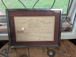 Antikes Aktienzertifikat der Quimby Farm Oil Company von 1865. - Bild 1 von 5