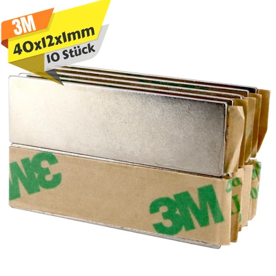 MVT MAGNETE 10 Neodym Magnete Selbstklebend Magnet Quader 3M Klebestreifen Stark Haftend