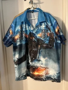 U.S. Navy Veteran Poseidon God Aircraft Carrier Hawaiian Shirt XXXL New - Picture 1 of 3