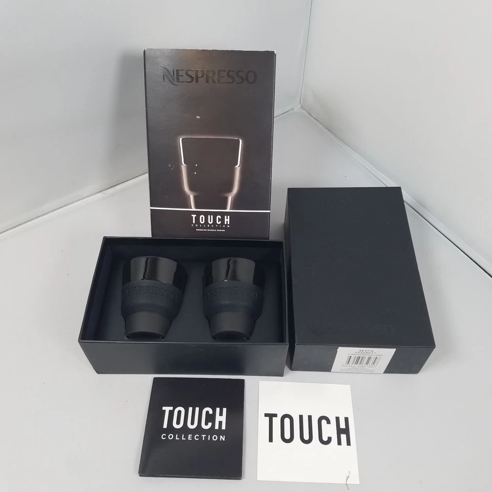 Tazas de café espresso Nespresso Touch cerámica negra con empuñadura de silicona nuevas Foto 1 de 4