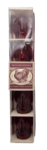 SET OF 4 - WILLIAMS SONOMA - CRANBERRY RED GLASS TURKEY TAPER CANDLEHOLDERS - Picture 1 of 6