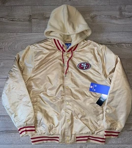 Giacca Bomber UG San Francisco 49ers NFL Ultra Game Oro con Cappuccio Uomo Taglia XL $135 - Foto 1 di 10