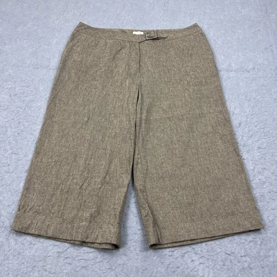 Брюки женские J. Jill 18 коричневые шерстяные эластичные широкие укороченные богемное Lagenlook нейтральные - Изображение 1 из 4