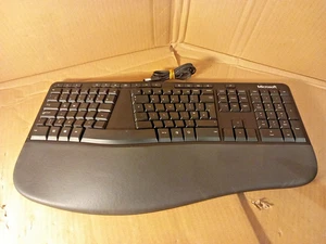 Microsoft 1878 Ergonomic Wired USB Keyboard Black QWERTZ UK LAYOUT  - Bild 1 von 10
