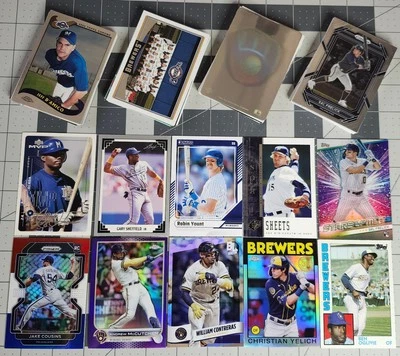 Lote de 65 tarjetas de béisbol Milwaukee Brewers estrellas novatos prospectos Topps y Panini Foto 1 de 4