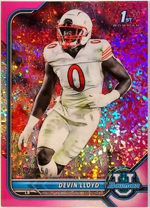 2022 Topps Bowman University 1st Pink Sparkle SP /150 Devin Lloyd RC #62 JAGUARS - Bild 1 von 3