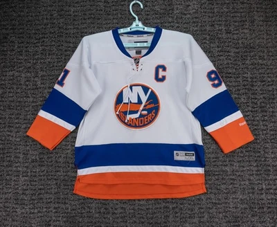 New York Islanders Jersey Youth Large/XL White Blue John Tavares 91 Reebok NHL - Image 1 of 4
