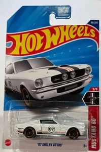2025 HOT WHEELS '67 SHELBY GT500 WHITE 3/5 MUSTANG 60TH, 161/250 MINT ON CARD - Picture 1 of 6