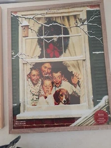 Impresión enmarcada Norman Rockwell Is He Coming Window Watching 15x19 - Imagen 1 de 4