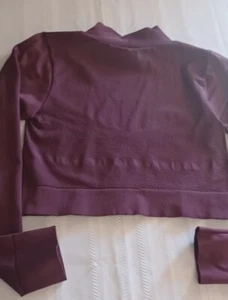Z by Zella Maroon Mesh Long Sleeve Crop Top Fitted Yoga Activewear Shirt M. - Picture 1 of 5