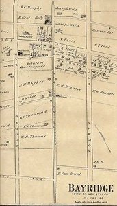 Bayridge Bath & New Utrecht, NY 1873 Maps with Homeowners Names Shown - Picture 1 of 5